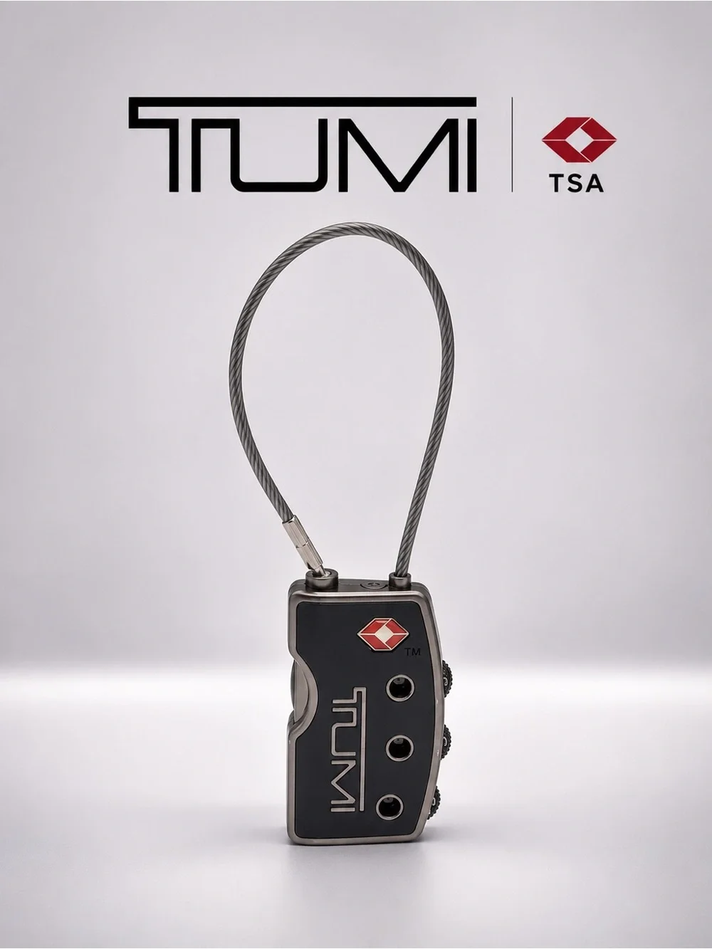 TUMI TSA Approved 3-Digit Combination Luggage Lock Resettable Cable Lock